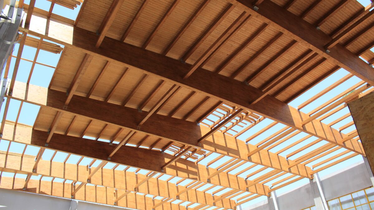 copertura tetto in legno lamellare palazzetto dello sport san giorgio del sannio